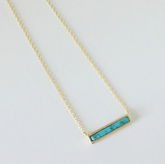 Tiny Turquoise Bar Necklace