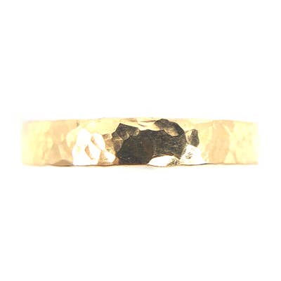 Gold Wide Hammered Stacking Ring