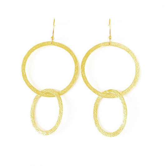 Gold Plated Interlocking Hoop Earrings