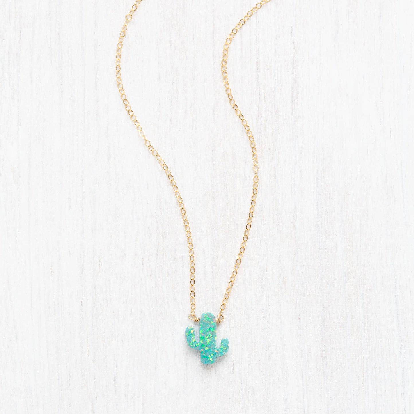 Opal Cactus Necklace