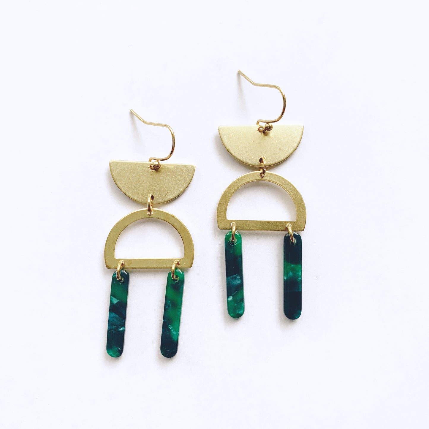 Brass and Acetate Dancer Earrings