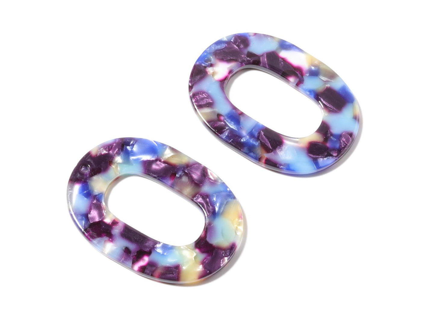 Sunburst Acetate Multi Colored Tortoise Shell Opal Hoop Dangle Earrings