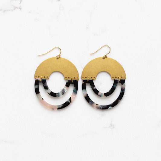 Acetate and Brass Arch Earrings
