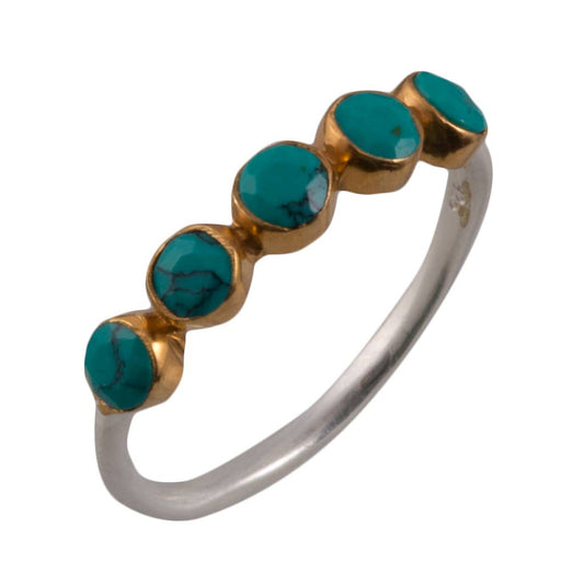 Amara Turquoise Tow-Tone Ring