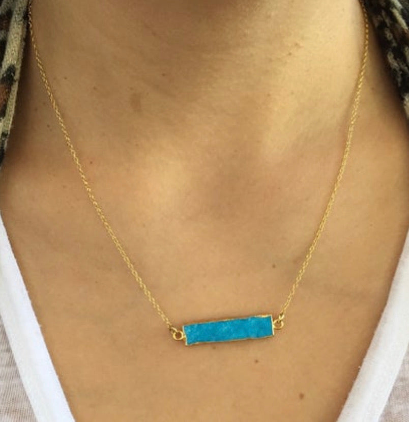 Turquoise Howlite Bar Necklace SALE