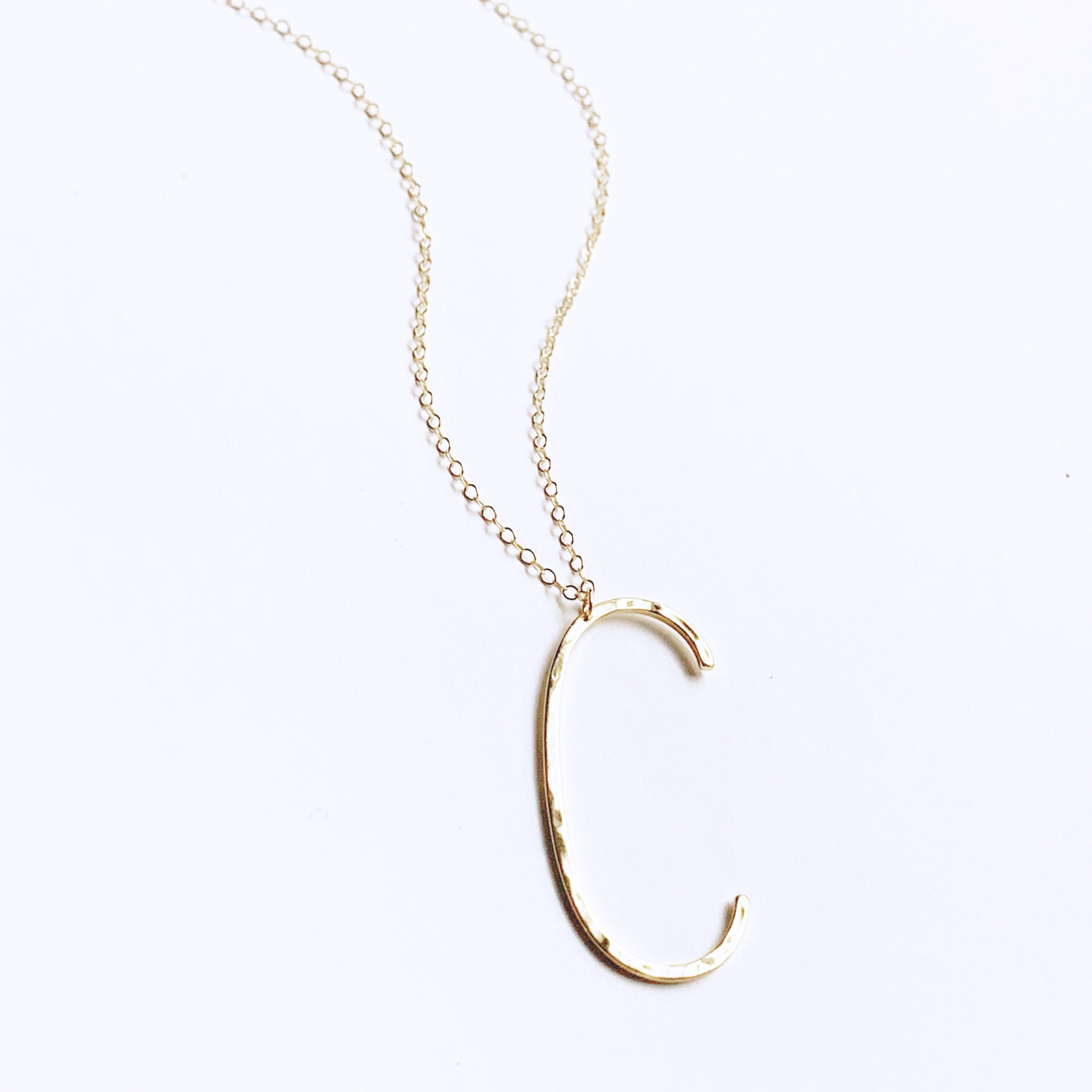Large Initial Disc Necklace - LEILA