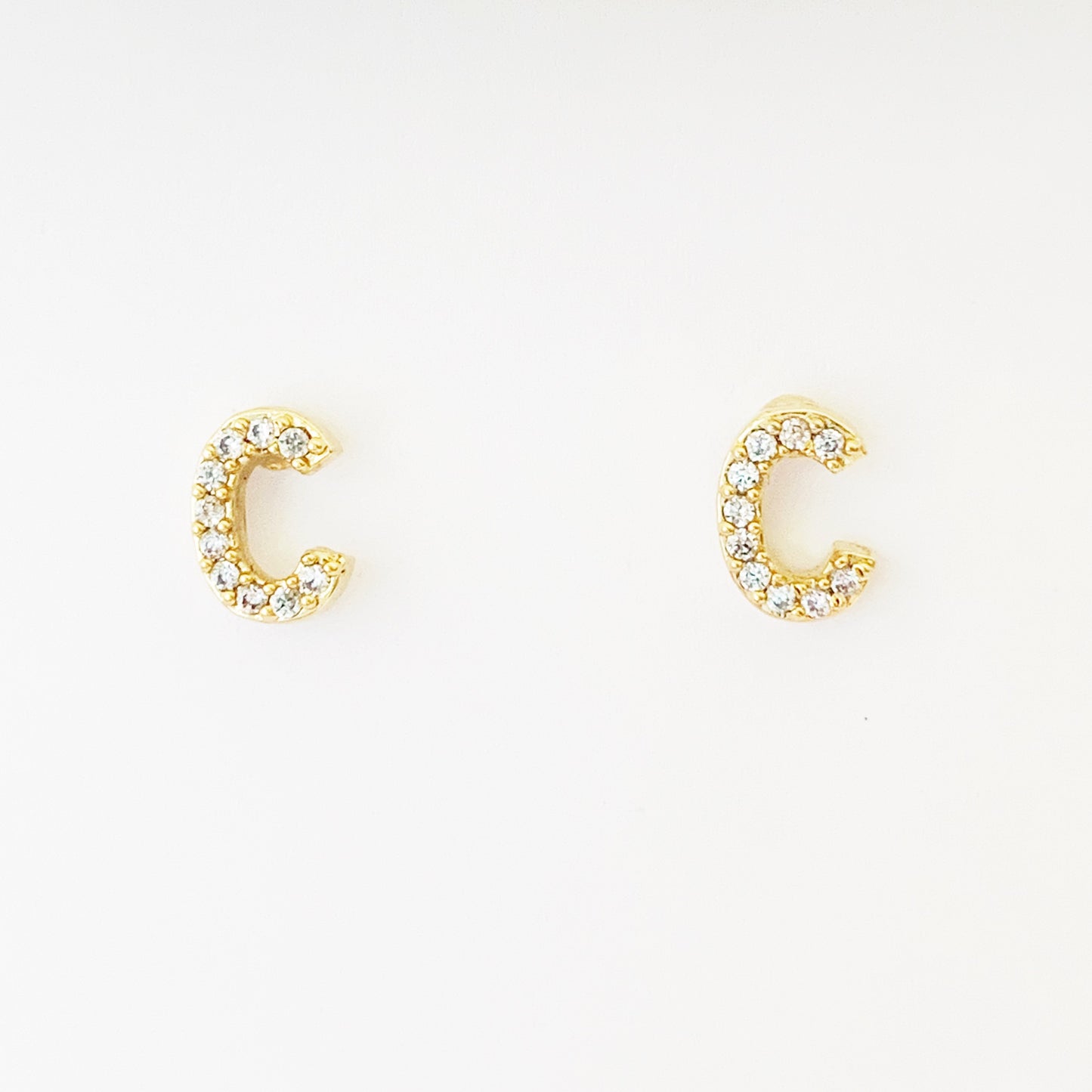 Bling Initial Studs