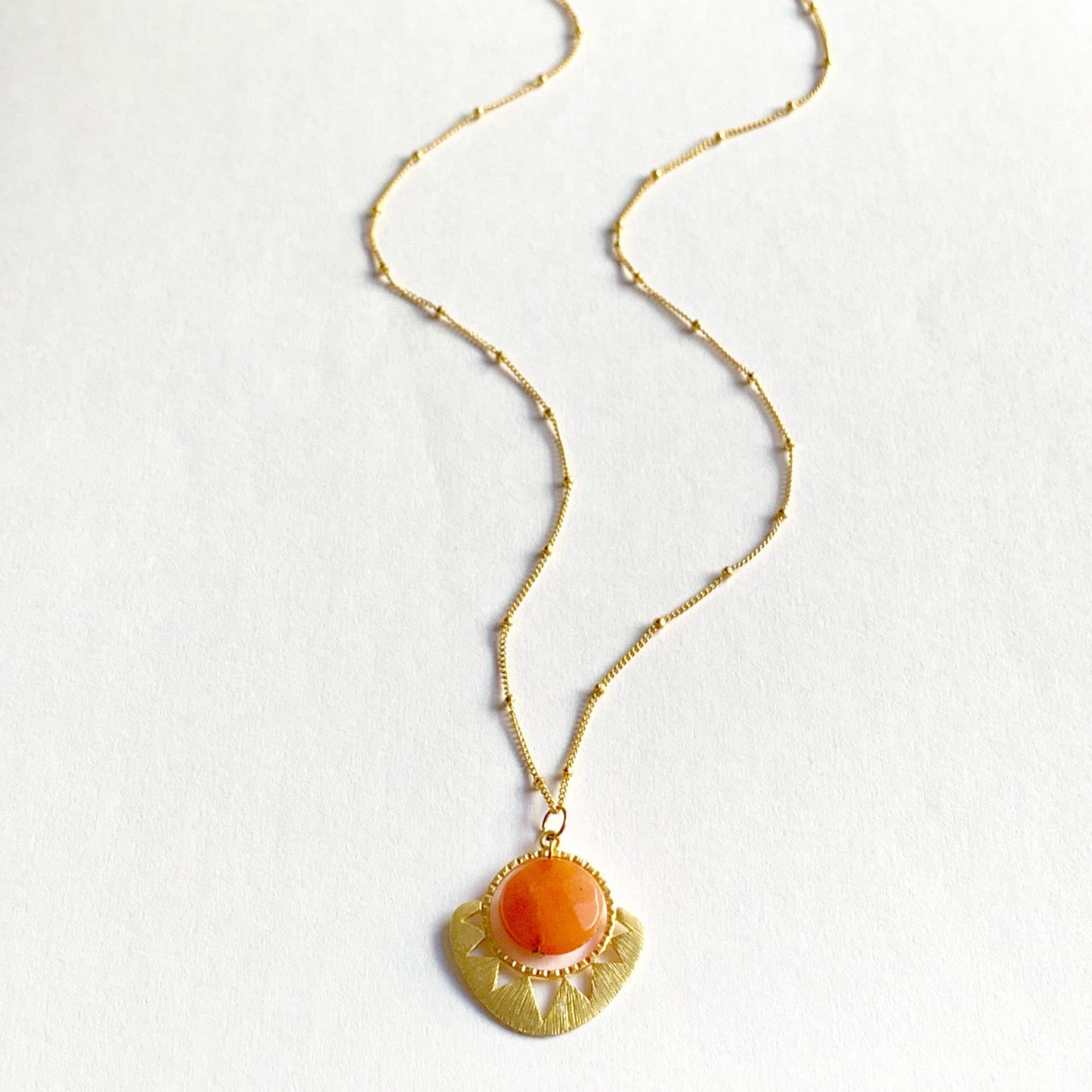 Orange Sun and Stone Necklace SALE